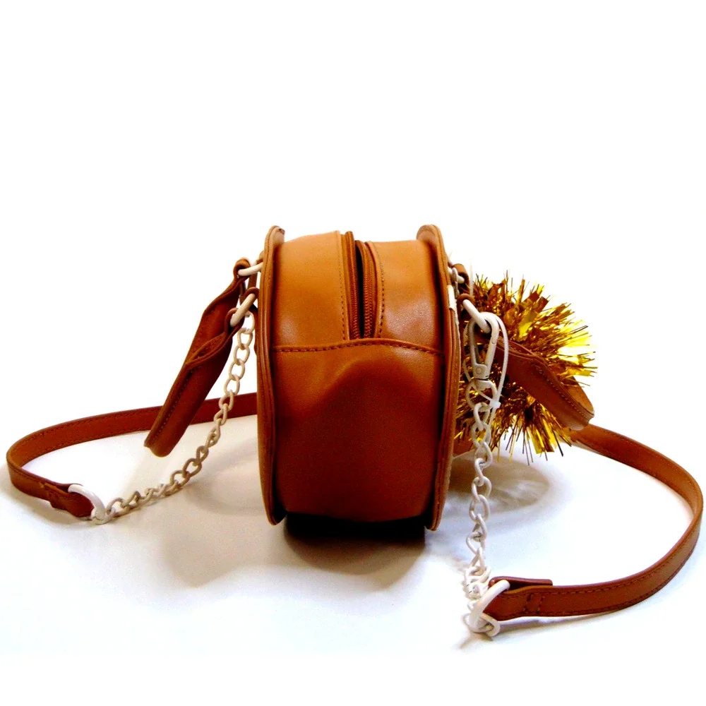 Betsey Johnson Football Bag Brown & White Mini Satchel Luv Betsey Novelty Purse - Picture 8 of 16